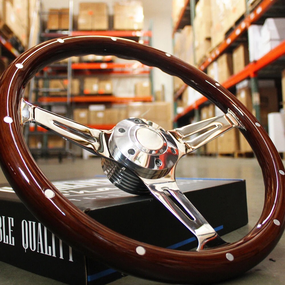 Car Accessories For Steering Wheel - Universelles Dekoratives Personalisiertes Klassisches Holz-Autozubehör Lenkrad