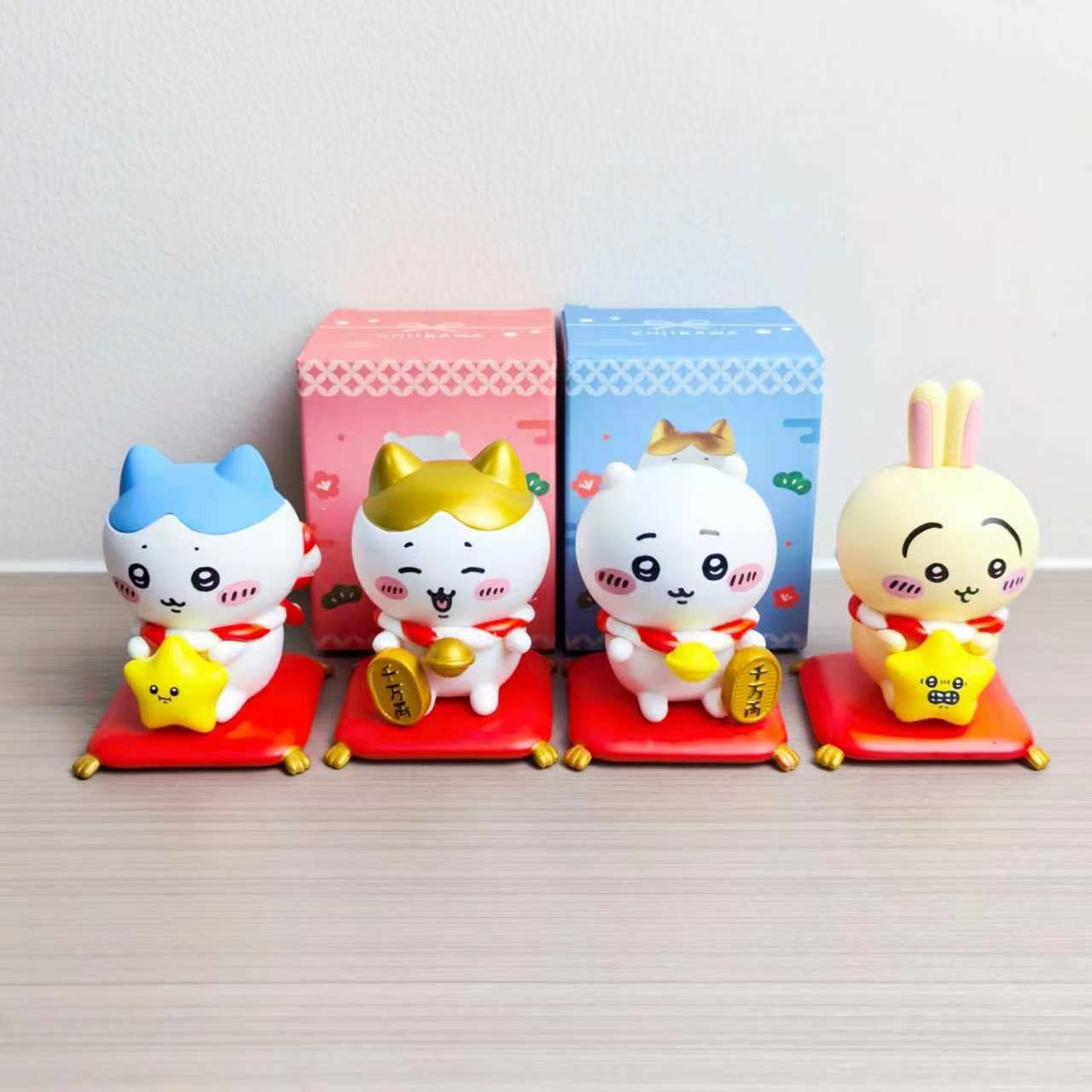 Car Accessories For Decoration - Kawaii CKW Glückskatzen-Figurenset Niedliche Glücksbringer-Sammlerfiguren 4-teiliges