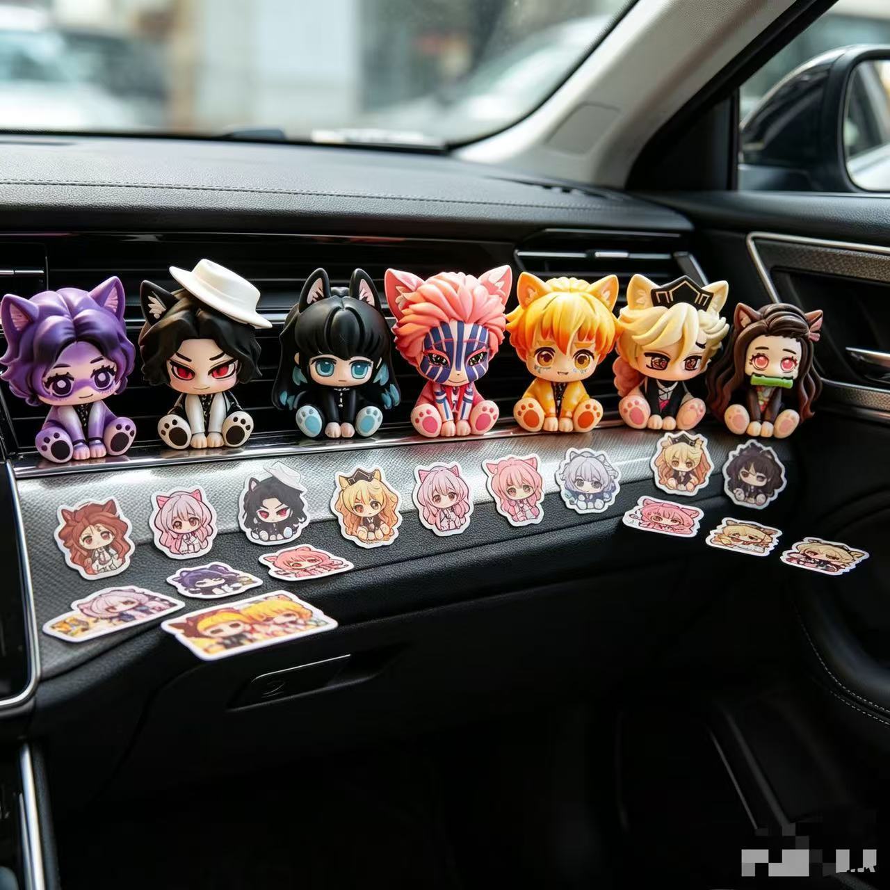Car Accessories For Decoration - Demon Slayer Niedliche Chibi-Figur als Auto-Ornament,