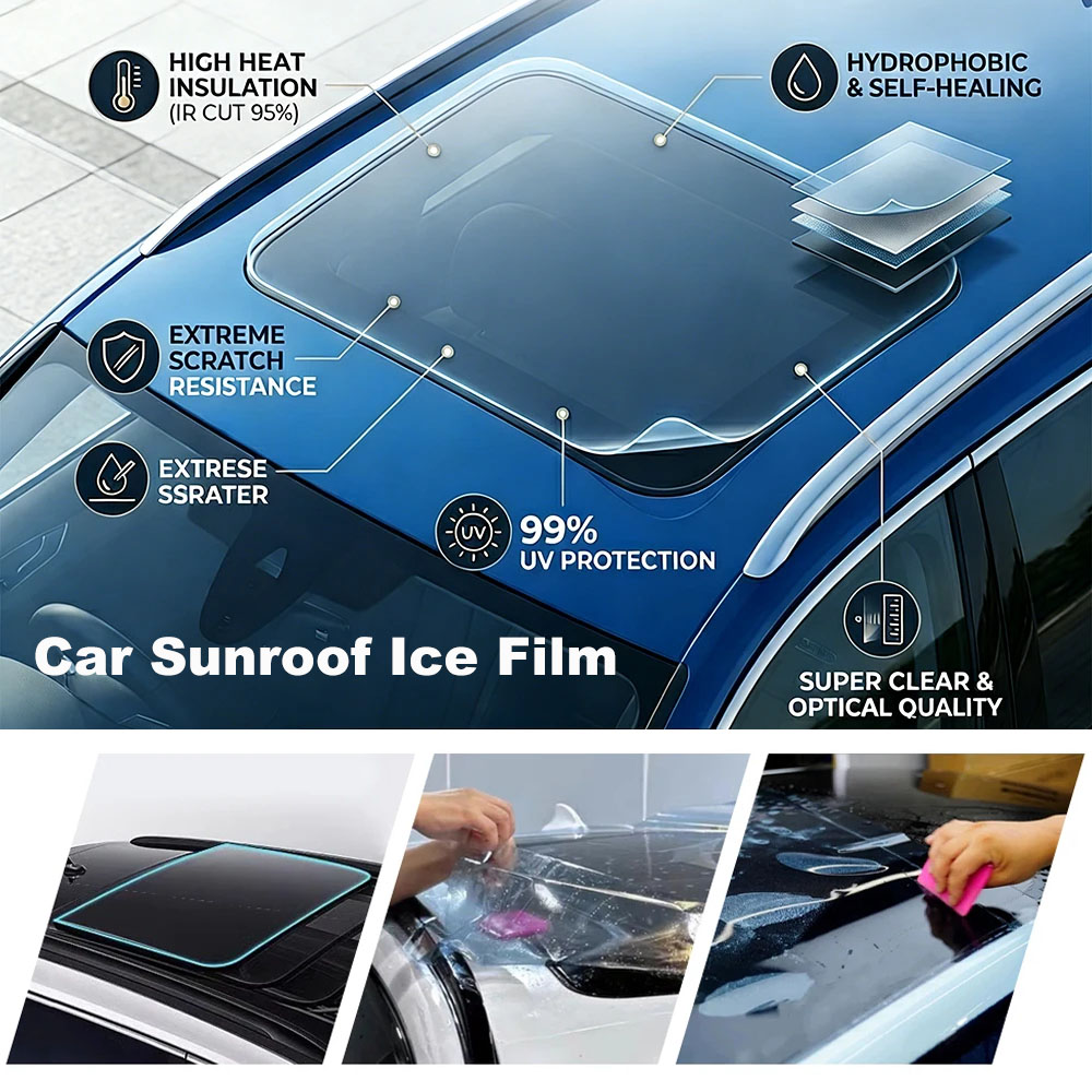 Tinted Window Film - 7,5mil TPH Auto-Sonnendach-Eisschutzfolie Wärmeisolierung Anti-UV Sonnenschutz