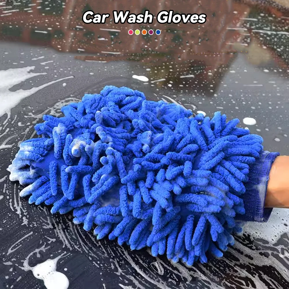 Car Detailing Brush - 1/2 Stück Mikrofaser Auto-Waschhandschuhe Chenille Auto-Reinigungshandschuh