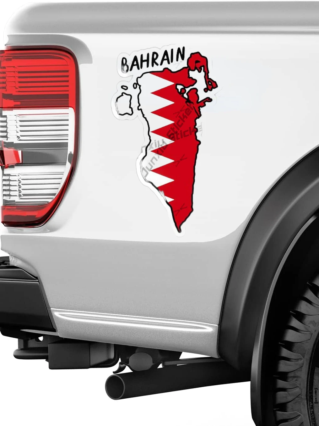Bahrain Umriss mit Flagge Viny – Car Accessories Bahrain Bewertung und Preis